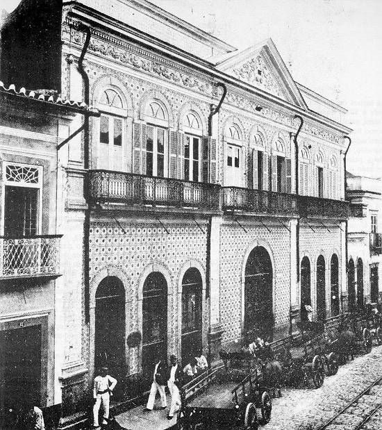Casa de Frontaria Azulejada, foto do incio do sculo XX. Imagem: 'Poliantia Santista'